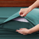 Hotel Soft Bed Sheet Set- Bedding Sheets & Pillowcases -Breathable Bedding - Wrinkle, Fade, Stain Resistant-Deep Pocket Flat Fitted Bed Sheet Set(Biscay blue,Double)