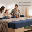 Hotel Quality Fitted Sheet - 1 Piece Fitted Sheet  -Breathable Bedding - Wrinkle, Fade, Stain Resistant- 16inch/40cm Deep Pocket Fitted Bed Sheet-Wrinkle and Fade Resistant,(Navy,Double)