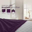 Hotel Quality Fitted Sheet - 1 Piece Fitted Sheet  -Breathable Bedding - Wrinkle, Fade, Stain Resistant- 16inch/40cm Deep Pocket Fitted Bed Sheet-Wrinkle and Fade Resistant,(Purple,Double)