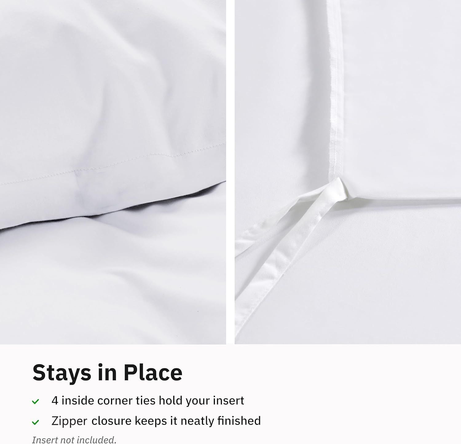 Hotel Soft Microfiber Duvet Cover Set-2000TC Quilt Cover Set & Pillowcases -1 Donna Cover Zipper Closure & 1 x Pillowcases-Breathable Bedding - Wrinkle, Fade, Stain Resistant(White,King)