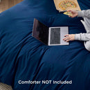 Hotel Soft Microfiber Duvet Cover Set-2000TC Quilt Cover Set & Pillowcases -1 Donna Cover Zipper Closure & 1 x Pillowcases-Breathable Bedding - Wrinkle, Fade, Stain Resistant(Navy,King)