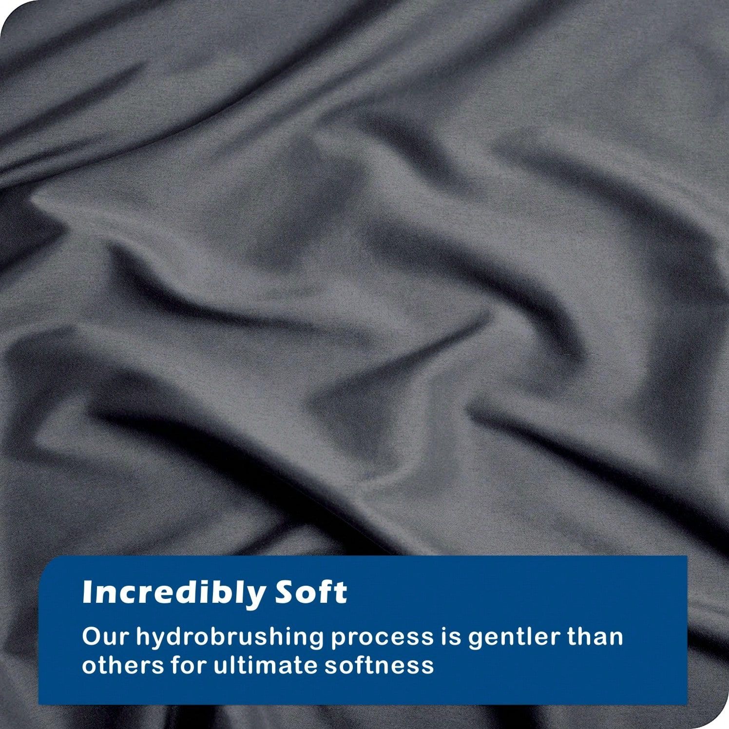 Hotel Soft Microfiber Duvet Cover Set-2000TC Quilt Cover Set & Pillowcases -1 Donna Cover Zipper Closure & 1 x Pillowcases-Breathable Bedding - Wrinkle, Fade, Stain Resistant(Dark gray,King)