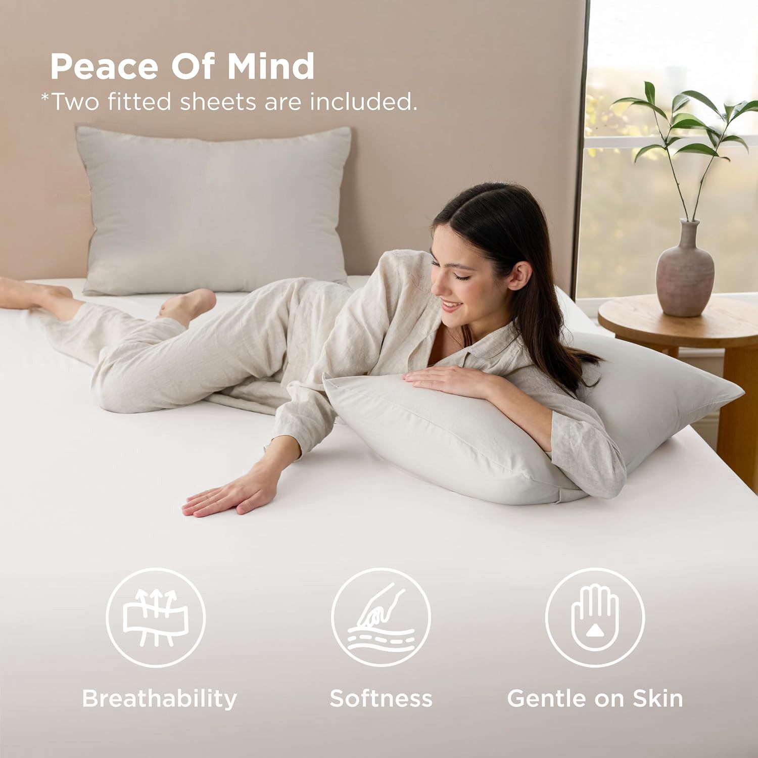 Hotel Soft Bed Sheet Set- Bedding Sheets & Pillowcases -Breathable Bedding - Wrinkle, Fade, Stain Resistant-Deep Pocket Flat Fitted Bed Sheet Set(White,King)