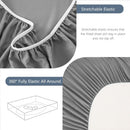 Hotel Soft Bed Sheet Set- Bedding Sheets & Pillowcases -Breathable Bedding - Wrinkle, Fade, Stain Resistant-Deep Pocket Flat Fitted Bed Sheet Set(Grey,King)