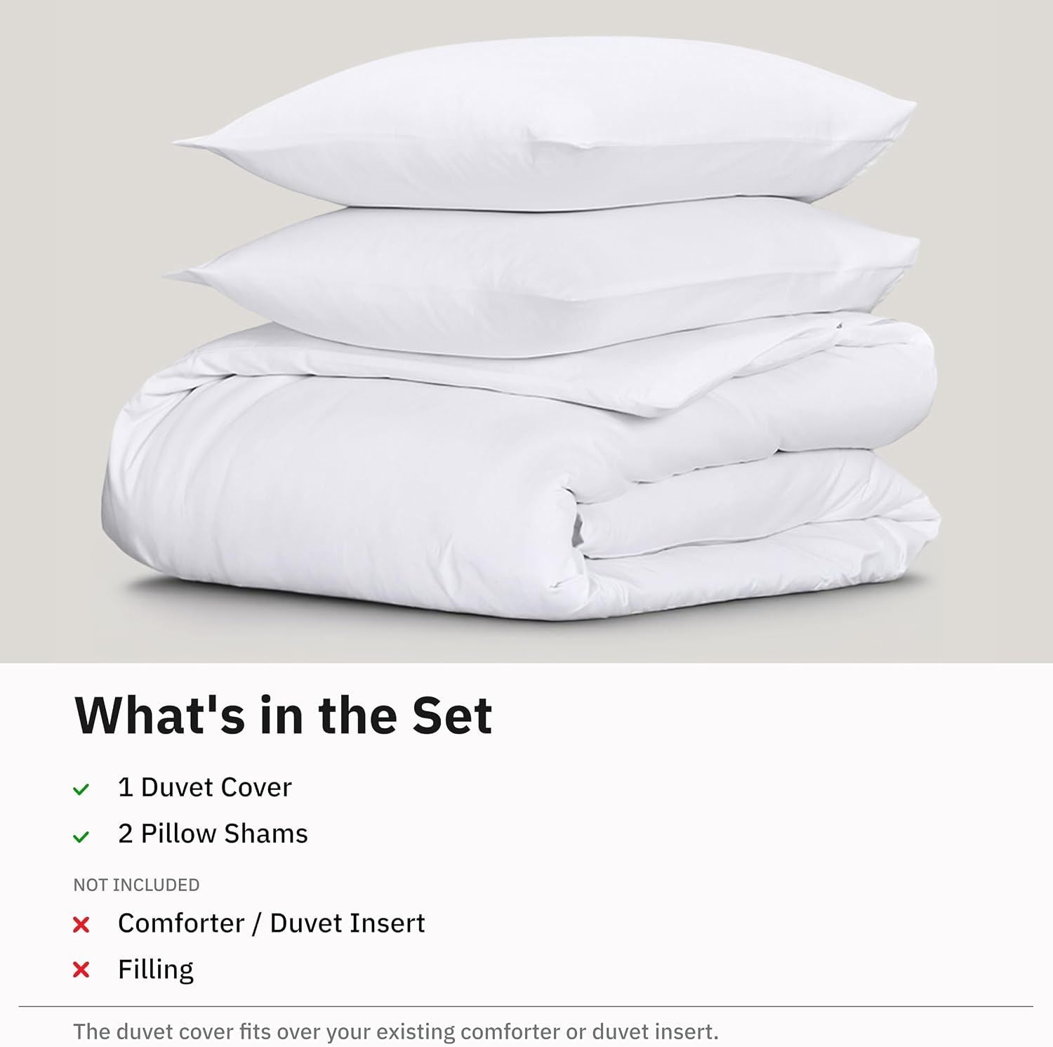 Hotel Soft Microfiber Duvet Cover Set-2000TC Quilt Cover Set & Pillowcases -1 Donna Cover Zipper Closure & 1 x Pillowcases-Breathable Bedding - Wrinkle, Fade, Stain Resistant(White,King Single)