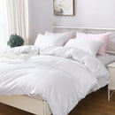 Hotel Soft Microfiber Duvet Cover Set-2000TC Quilt Cover Set & Pillowcases -1 Donna Cover Zipper Closure & 1 x Pillowcases-Breathable Bedding - Wrinkle, Fade, Stain Resistant(Raw white,King Single)