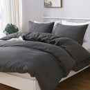 Hotel Soft Microfiber Duvet Cover Set-2000TC Quilt Cover Set & Pillowcases -1 Donna Cover Zipper Closure & 1 x Pillowcases-Breathable Bedding - Wrinkle, Fade, Stain Resistant(Dark gray,King Single)