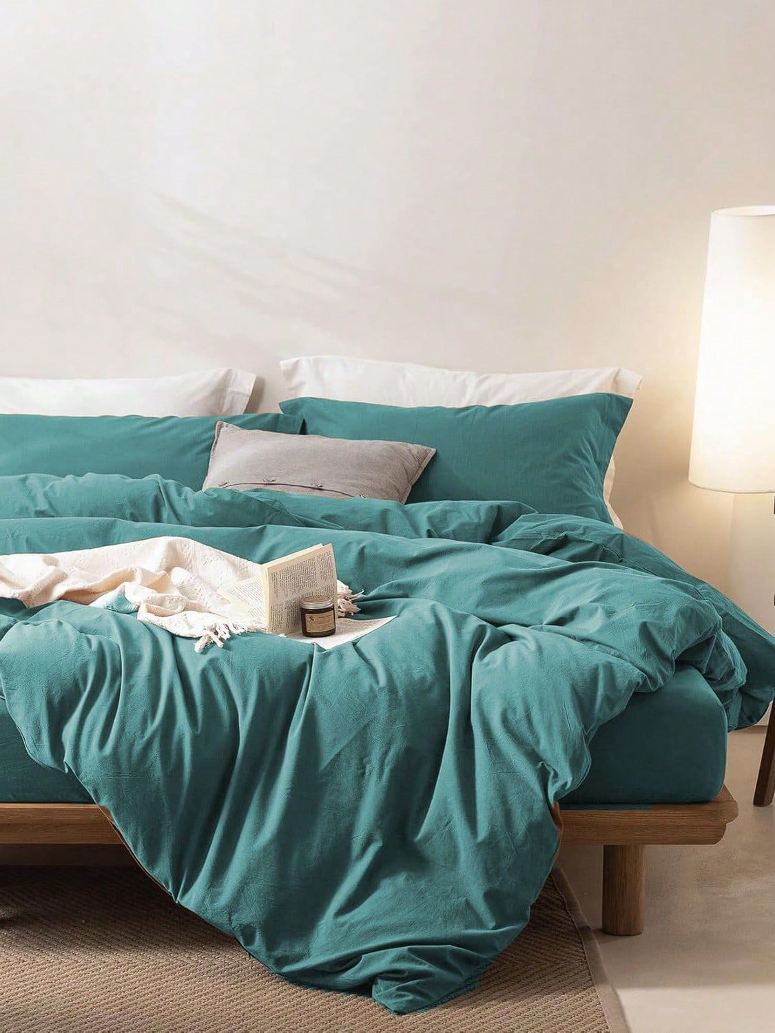 Hotel Soft Microfiber Duvet Cover Set-2000TC Quilt Cover Set & Pillowcases -1 Donna Cover Zipper Closure & 1 x Pillowcases-Breathable Bedding - Wrinkle, Fade, Stain Resistant(Biscay blue,King Single)
