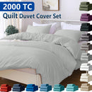 Hotel Soft Microfiber Duvet Cover Set-2000TC Quilt Cover Set & Pillowcases -1 Donna Cover Zipper Closure & 1 x Pillowcases-Breathable Bedding - Wrinkle, Fade, Stain Resistant(Silver-gray,King Single)