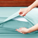 Hotel Soft Bed Sheet Set- Bedding Sheets & Pillowcases -Breathable Bedding - Wrinkle, Fade, Stain Resistant-Deep Pocket Flat Fitted Bed Sheet Set(Ice Blue,King Single)