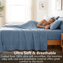 Hotel Soft Bed Sheet Set- Bedding Sheets & Pillowcases -Breathable Bedding - Wrinkle, Fade, Stain Resistant-Deep Pocket Flat Fitted Bed Sheet Set(Ocean,King Single)