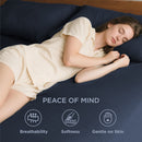 Hotel Soft Bed Sheet Set- Bedding Sheets & Pillowcases -Breathable Bedding - Wrinkle, Fade, Stain Resistant-Deep Pocket Flat Fitted Bed Sheet Set(Navy,King Single)