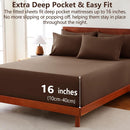 Hotel Soft Bed Sheet Set- Bedding Sheets & Pillowcases -Breathable Bedding - Wrinkle, Fade, Stain Resistant-Deep Pocket Flat Fitted Bed Sheet Set(Chocolate,King Single)
