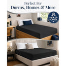 Hotel Quality Fitted Sheet - 1 Piece Fitted Sheet  -Breathable Bedding - Wrinkle, Fade, Stain Resistant- 16inch/40cm Deep Pocket Fitted Bed Sheet-Wrinkle and Fade Resistant,(Black,King Single)