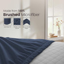Hotel Quality Fitted Sheet - 1 Piece Fitted Sheet  -Breathable Bedding - Wrinkle, Fade, Stain Resistant- 16inch/40cm Deep Pocket Fitted Bed Sheet-Wrinkle and Fade Resistant,(Navy,King Single)