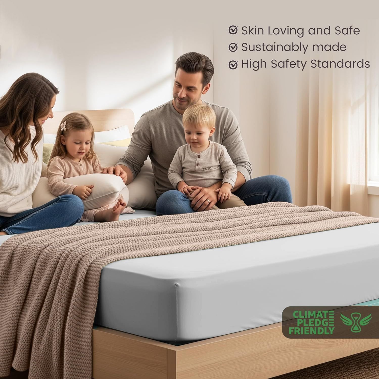 Hotel Quality Fitted Sheet - 1 Piece Fitted Sheet  -Breathable Bedding - Wrinkle, Fade, Stain Resistant- 16inch/40cm Deep Pocket Fitted Bed Sheet-Wrinkle and Fade Resistant,(Silver-gray,King Single)