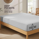 Hotel Quality Fitted Sheet - 1 Piece Fitted Sheet  -Breathable Bedding - Wrinkle, Fade, Stain Resistant- 16inch/40cm Deep Pocket Fitted Bed Sheet-Wrinkle and Fade Resistant,(Silver-gray,King Single)