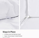 Hotel Soft Microfiber Duvet Cover Set-2000TC Quilt Cover Set & Pillowcases -1 Donna Cover Zipper Closure & 1 x Pillowcases-Breathable Bedding - Wrinkle, Fade, Stain Resistant(White,Queen)