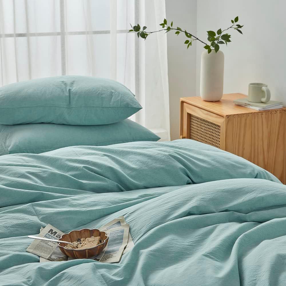 Hotel Soft Microfiber Duvet Cover Set-2000TC Quilt Cover Set & Pillowcases -1 Donna Cover Zipper Closure & 1 x Pillowcases-Breathable Bedding - Wrinkle, Fade, Stain Resistant(Ice Blue,Queen)