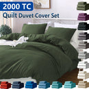 Hotel Soft Microfiber Duvet Cover Set-2000TC Quilt Cover Set & Pillowcases -1 Donna Cover Zipper Closure & 1 x Pillowcases-Breathable Bedding - Wrinkle, Fade, Stain Resistant(Olive green,Queen)