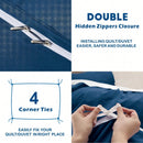 Hotel Soft Microfiber Duvet Cover Set-2000TC Quilt Cover Set & Pillowcases -1 Donna Cover Zipper Closure & 1 x Pillowcases-Breathable Bedding - Wrinkle, Fade, Stain Resistant(Navy,Queen)
