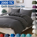 Hotel Soft Microfiber Duvet Cover Set-2000TC Quilt Cover Set & Pillowcases -1 Donna Cover Zipper Closure & 1 x Pillowcases-Breathable Bedding - Wrinkle, Fade, Stain Resistant(Dark gray,Queen)