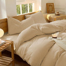 Hotel Soft Microfiber Duvet Cover Set-2000TC Quilt Cover Set & Pillowcases -1 Donna Cover Zipper Closure & 1 x Pillowcases-Breathable Bedding - Wrinkle, Fade, Stain Resistant(Camel Beige,Queen)