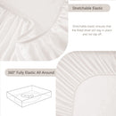 Hotel Soft Bed Sheet Set- Bedding Sheets & Pillowcases -Breathable Bedding - Wrinkle, Fade, Stain Resistant-Deep Pocket Flat Fitted Bed Sheet Set(White,Queen)