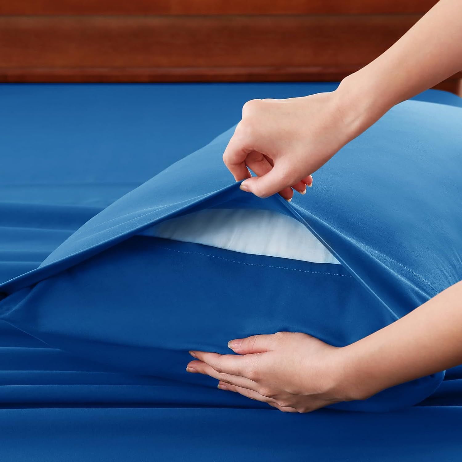 Hotel Soft Bed Sheet Set- Bedding Sheets & Pillowcases -Breathable Bedding - Wrinkle, Fade, Stain Resistant-Deep Pocket Flat Fitted Bed Sheet Set(Royal blue,Queen)