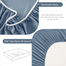 Hotel Soft Bed Sheet Set- Bedding Sheets & Pillowcases -Breathable Bedding - Wrinkle, Fade, Stain Resistant-Deep Pocket Flat Fitted Bed Sheet Set(Ocean,Queen)