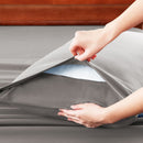 Hotel Soft Bed Sheet Set- Bedding Sheets & Pillowcases -Breathable Bedding - Wrinkle, Fade, Stain Resistant-Deep Pocket Flat Fitted Bed Sheet Set(Grey,Queen)