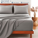 Hotel Soft Bed Sheet Set- Bedding Sheets & Pillowcases -Breathable Bedding - Wrinkle, Fade, Stain Resistant-Deep Pocket Flat Fitted Bed Sheet Set(Grey,Queen)