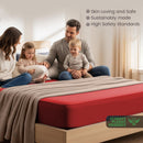 Hotel Quality Fitted Sheet - 1 Piece Fitted Sheet  -Breathable Bedding - Wrinkle, Fade, Stain Resistant- 16inch/40cm Deep Pocket Fitted Bed Sheet-Wrinkle and Fade Resistant,(Red,Queen)