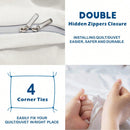 Hotel Soft Microfiber Duvet Cover Set-2000TC Quilt Cover Set & Pillowcases -1 Donna Cover Zipper Closure & 1 x Pillowcases-Breathable Bedding - Wrinkle, Fade, Stain Resistant(Raw white,Single)