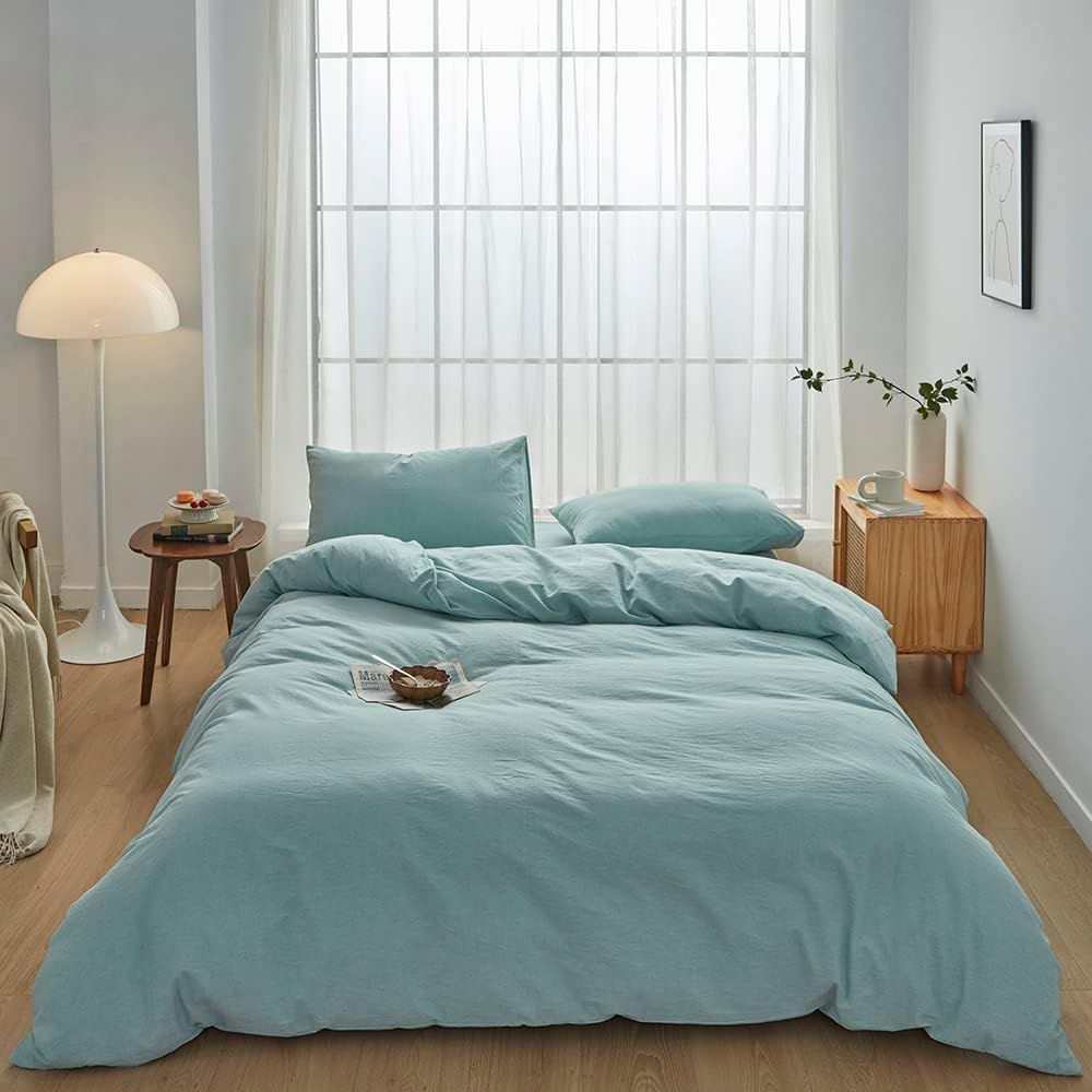 Hotel Soft Microfiber Duvet Cover Set-2000TC Quilt Cover Set & Pillowcases -1 Donna Cover Zipper Closure & 1 x Pillowcases-Breathable Bedding - Wrinkle, Fade, Stain Resistant(Ice Blue,Single)
