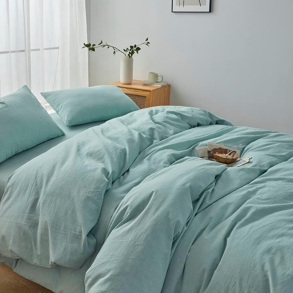 Hotel Soft Microfiber Duvet Cover Set-2000TC Quilt Cover Set & Pillowcases -1 Donna Cover Zipper Closure & 1 x Pillowcases-Breathable Bedding - Wrinkle, Fade, Stain Resistant(Ice Blue,Single)