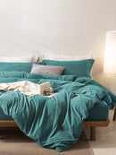 Hotel Soft Microfiber Duvet Cover Set-2000TC Quilt Cover Set & Pillowcases -1 Donna Cover Zipper Closure & 1 x Pillowcases-Breathable Bedding - Wrinkle, Fade, Stain Resistant(Biscay blue,Single)