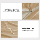 Hotel Soft Microfiber Duvet Cover Set-2000TC Quilt Cover Set & Pillowcases -1 Donna Cover Zipper Closure & 1 x Pillowcases-Breathable Bedding - Wrinkle, Fade, Stain Resistant(Camel Beige,Single)
