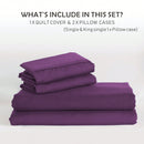 Hotel Soft Microfiber Duvet Cover Set-2000TC Quilt Cover Set & Pillowcases -1 Donna Cover Zipper Closure & 1 x Pillowcases-Breathable Bedding - Wrinkle, Fade, Stain Resistant(Purple,Single)