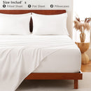 Hotel Soft Bed Sheet Set- Bedding Sheets & Pillowcases -Breathable Bedding - Wrinkle, Fade, Stain Resistant-Deep Pocket Flat Fitted Bed Sheet Set(White,Single)