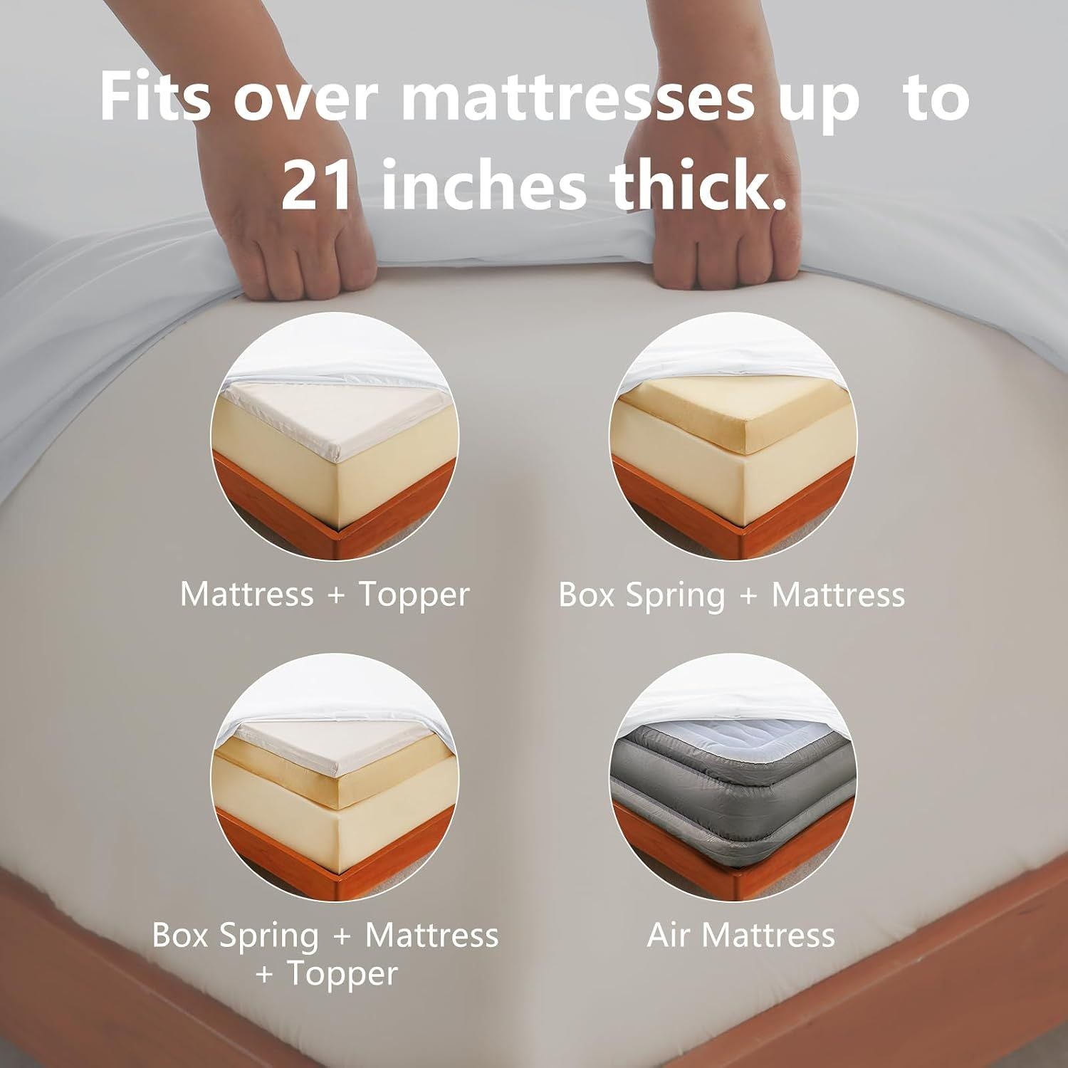 Hotel Soft Bed Sheet Set- Bedding Sheets & Pillowcases -Breathable Bedding - Wrinkle, Fade, Stain Resistant-Deep Pocket Flat Fitted Bed Sheet Set(Raw white,Single)