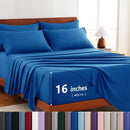 Hotel Soft Bed Sheet Set- Bedding Sheets & Pillowcases -Breathable Bedding - Wrinkle, Fade, Stain Resistant-Deep Pocket Flat Fitted Bed Sheet Set(Royal blue,Single)
