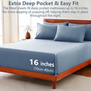 Hotel Soft Bed Sheet Set- Bedding Sheets & Pillowcases -Breathable Bedding - Wrinkle, Fade, Stain Resistant-Deep Pocket Flat Fitted Bed Sheet Set(Ocean,Single)