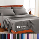 Hotel Soft Bed Sheet Set- Bedding Sheets & Pillowcases -Breathable Bedding - Wrinkle, Fade, Stain Resistant-Deep Pocket Flat Fitted Bed Sheet Set(Grey,Single)