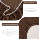 Hotel Soft Bed Sheet Set- Bedding Sheets & Pillowcases -Breathable Bedding - Wrinkle, Fade, Stain Resistant-Deep Pocket Flat Fitted Bed Sheet Set(Chocolate,Single)