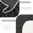 Hotel Soft Bed Sheet Set- Bedding Sheets & Pillowcases -Breathable Bedding - Wrinkle, Fade, Stain Resistant-Deep Pocket Flat Fitted Bed Sheet Set(Dark gray,Single)