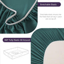 Hotel Soft Bed Sheet Set- Bedding Sheets & Pillowcases -Breathable Bedding - Wrinkle, Fade, Stain Resistant-Deep Pocket Flat Fitted Bed Sheet Set(Biscay blue,Single)