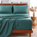 Hotel Soft Bed Sheet Set- Bedding Sheets & Pillowcases -Breathable Bedding - Wrinkle, Fade, Stain Resistant-Deep Pocket Flat Fitted Bed Sheet Set(Biscay blue,Single)