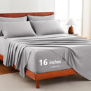 Hotel Soft Bed Sheet Set- Bedding Sheets & Pillowcases -Breathable Bedding - Wrinkle, Fade, Stain Resistant-Deep Pocket Flat Fitted Bed Sheet Set(Silver-gray,Single)