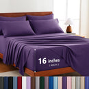 Hotel Soft Bed Sheet Set- Bedding Sheets & Pillowcases -Breathable Bedding - Wrinkle, Fade, Stain Resistant-Deep Pocket Flat Fitted Bed Sheet Set(Purple,Single)